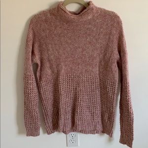 American Eagle Pink waffle knit turtleneck